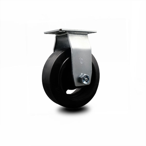 4 Inch Rubber on Cast Iron Wheel Rigid Caster with Roller Bearing SCC